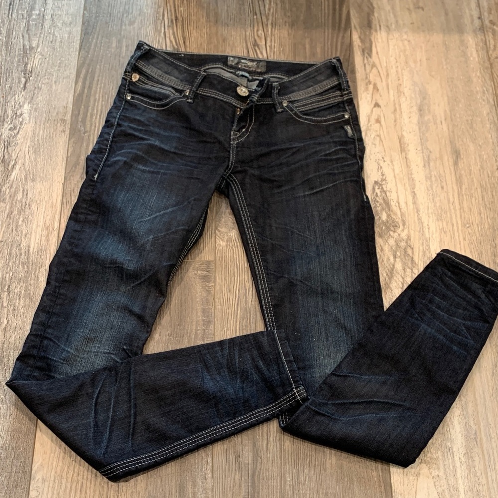 Silver Jeans Women's Deep Indigo‎ Skinny Jeggings
